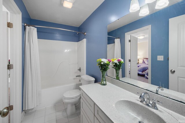 1814 Abbotsbury Way, Lafayette, IN 47909 - bathroom with tile patterned flooring, toilet, vanity, and shower / bath combo