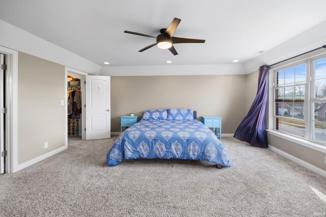 1814 Abbotsbury Way, Lafayette, IN 47909 - bedroom featuring recessed lighting, baseboards, carpet floors, and a ceiling fan