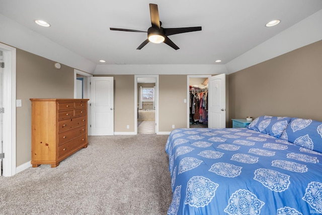 1814 Abbotsbury Way, Lafayette, IN 47909 - carpeted bedroom with baseboards, recessed lighting, ceiling fan, a spacious closet, and a closet