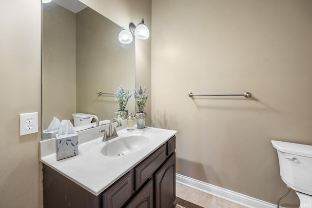 1814 Abbotsbury Way, Lafayette, IN 47909 - half bathroom with vanity, tile patterned floors, toilet, and baseboards