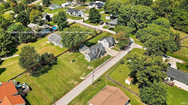 drone / aerial view with a residential view