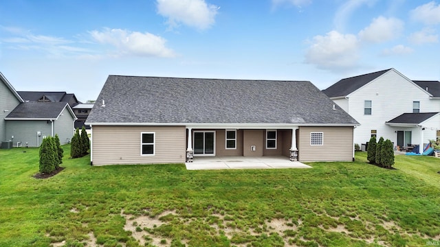 17185 Gokey Blvd, Huntertown, IN 46748 - rear view of property with a patio, a yard, and a shingled roof