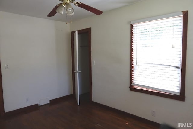 244 Maple St, Mount Vernon, IN 47620 - unfurnished room featuring ceiling fan and dark wood-style flooring