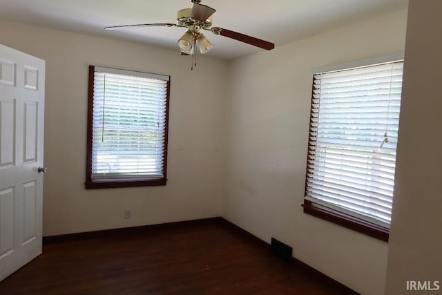 244 Maple St, Mount Vernon, IN 47620 - spare room with dark wood-style floors and ceiling fan