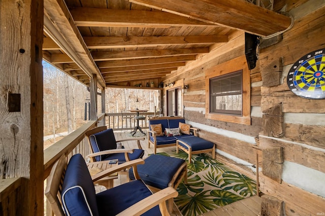 5175 Beanblossom Rd, Nashville, IN 47448 - view of patio / terrace featuring an outdoor hangout area