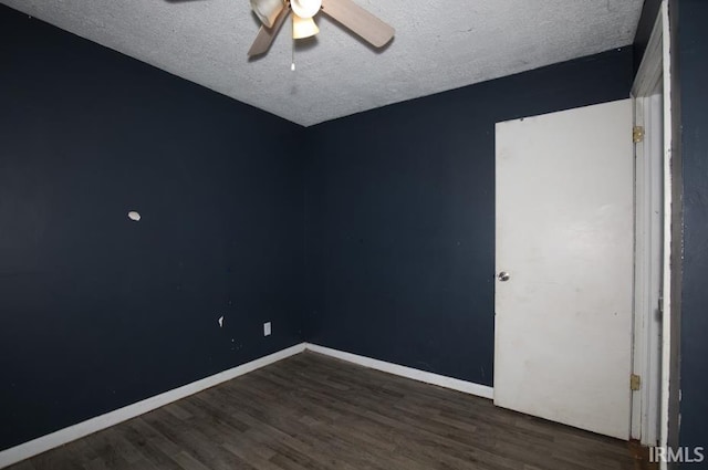 1620 Shelby Ave, Evansville, IN 47714 - unfurnished room with baseboards, a textured ceiling, ceiling fan, and wood finished floors