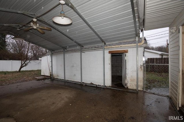 1620 Shelby Ave, Evansville, IN 47714 - garage with fence and ceiling fan