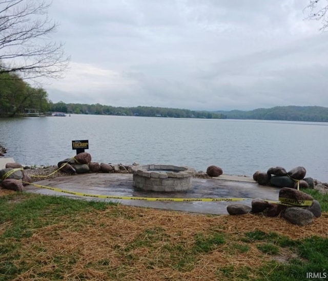 9378 N Derrett Rd, Unionville, IN 47468 - view of water feature with an outdoor fire pit