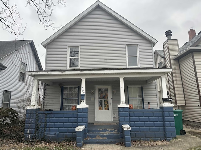 traditional style home with a porch