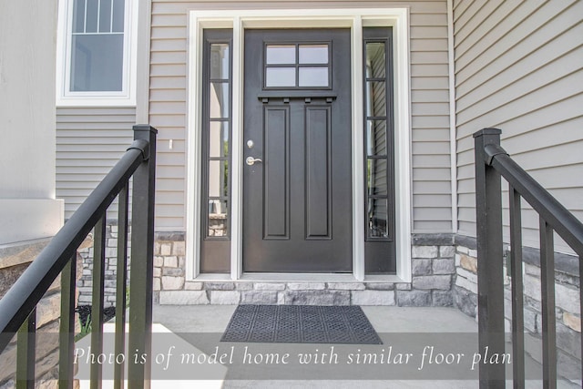 54691 Pierre Trails Dr, Osceola, IN 46561 - property entrance with stone siding