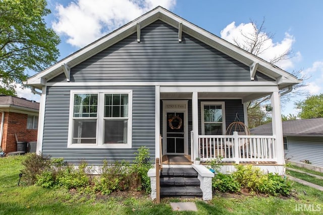 bungalow-style home with covered porch