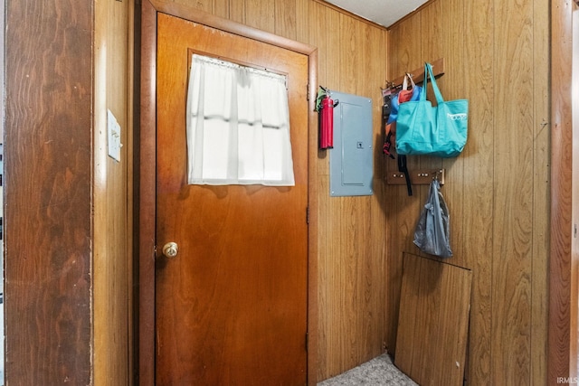 7990 S 150 E, Wolcottville, IN 46795 - interior space featuring electric panel and wooden walls