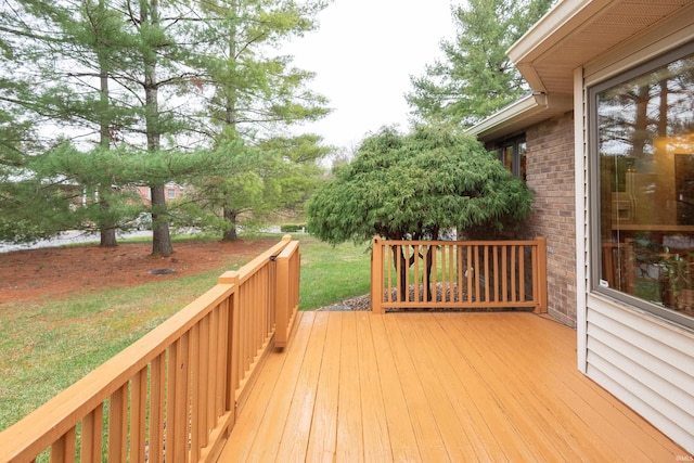 deck with a lawn