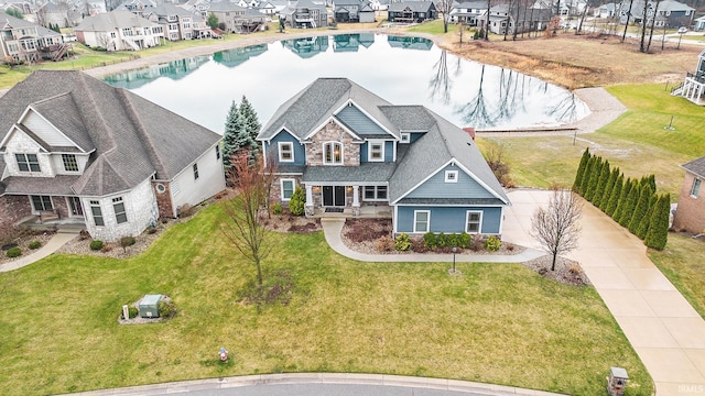 aerial view with a residential view