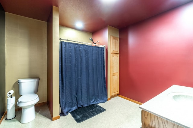2680 S 390 W, Pleasant Lake, IN 46779 - full bath with baseboards, a sink, toilet, and a shower with curtain