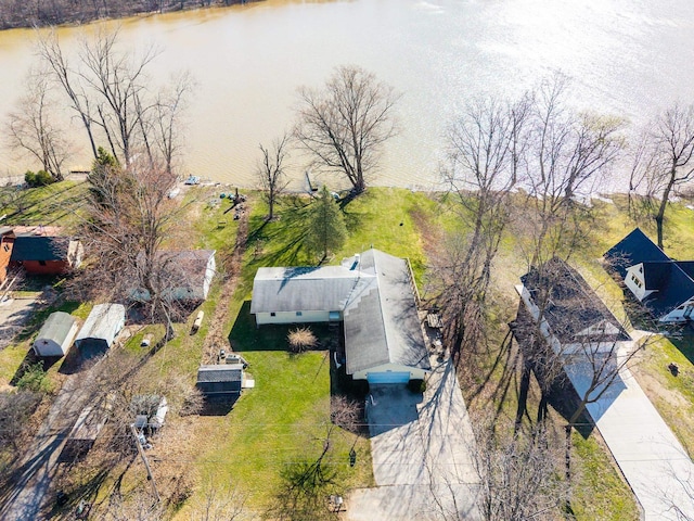 2680 S 390 W, Pleasant Lake, IN 46779 - birds eye view of property featuring a water view