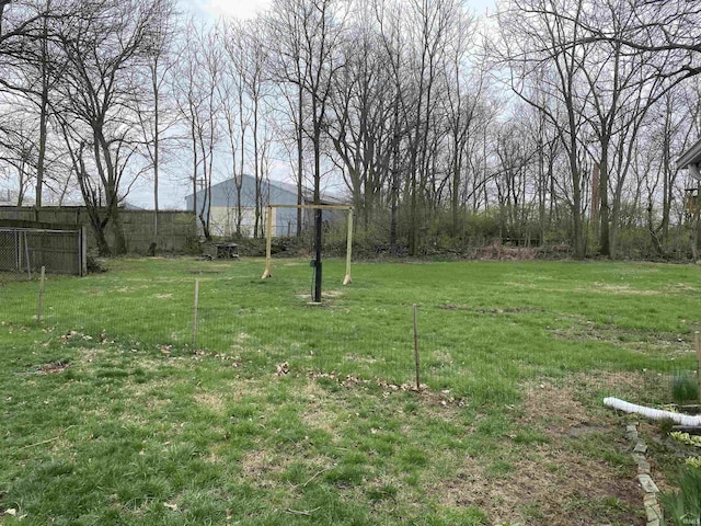 view of yard with fence