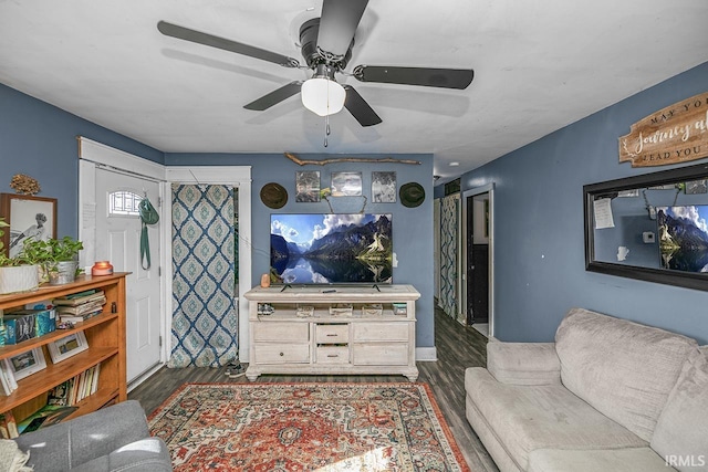 56626 Miller Dr, Elkhart, IN 46516 - living room with ceiling fan and wood finished floors