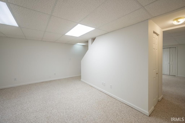 455 Lagrange St, West Lafayette, IN 47906 - finished basement with baseboards, carpet flooring, and a drop ceiling
