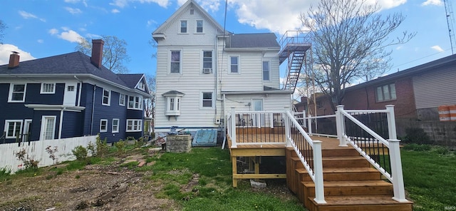 126 E 4th St, Mount Carmel, IL 62863 - rear view of property with a wooden deck