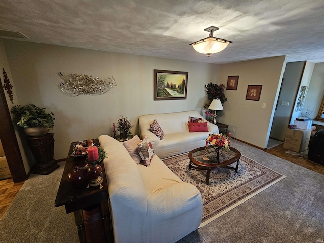 501 Monticello Dr, Vincennes, IN 47591 - living area with a textured ceiling and baseboards