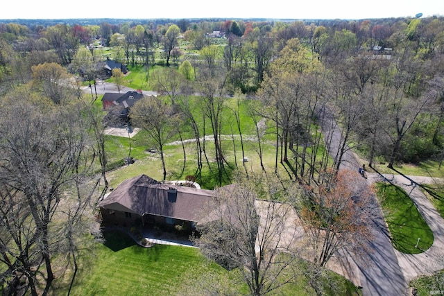 402 Easy St, Mount Carmel, IL 62863 - drone / aerial view with a wooded view