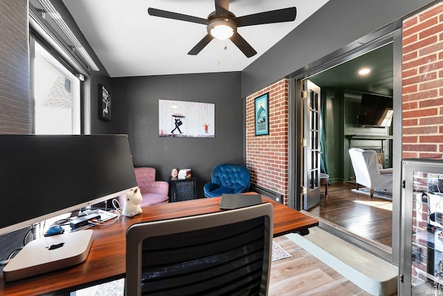 4707 Old Mill Rd, Fort Wayne, IN 46807 - office space with a ceiling fan and wood finished floors
