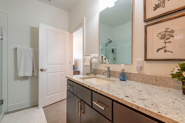 304 W Kirkwood Ave Unit 305, Bloomington, IN 47404 - full bathroom featuring tile patterned floors, a shower stall, and vanity
