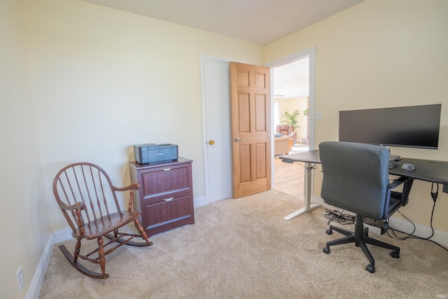 5793 E Pierce Rd, Monticello, IN 47960 - carpeted home office with baseboards