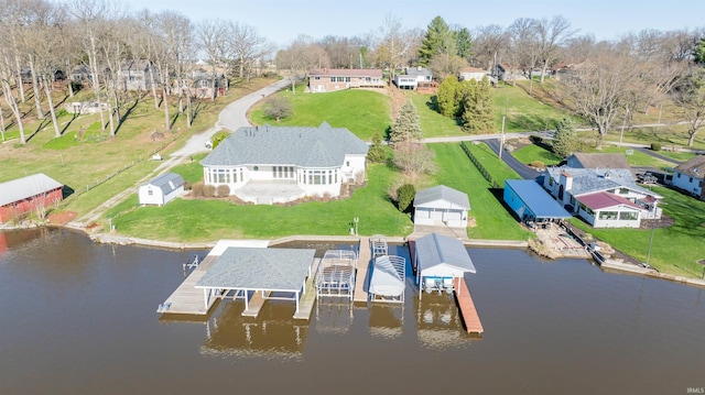 5793 E Pierce Rd, Monticello, IN 47960 - birds eye view of property featuring a residential view and a water view