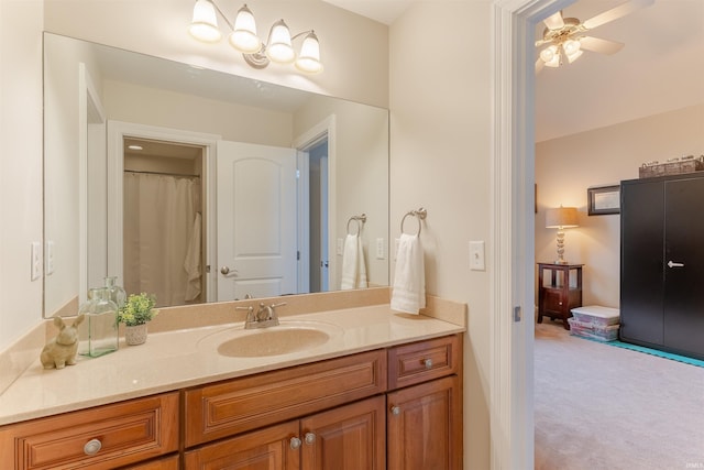 6455 Water Stone Ct, Newburgh, IN 47630 - bathroom with vanity and a ceiling fan