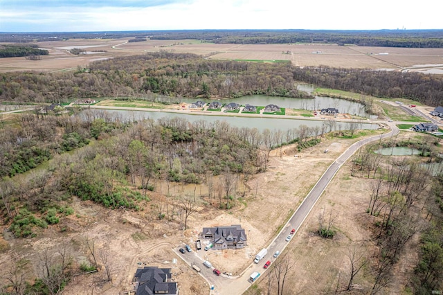 4092 Cottonwood Dr, Victoria Woods, IN 47601 - aerial view of property's location with a large body of water and rural landscape