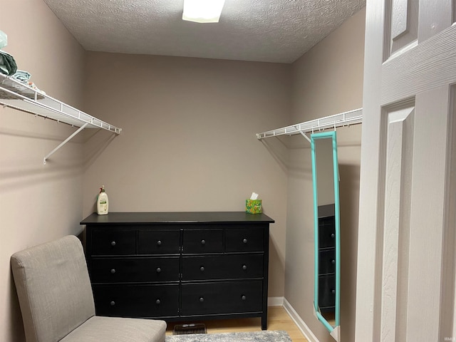 walk in closet featuring light wood-style flooring