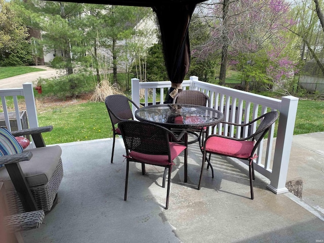 view of patio featuring outdoor dining space