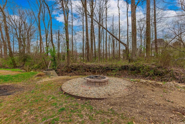 379 Pleasant View Dr, Evansville, IN 47711 - view of yard featuring an outdoor fire pit