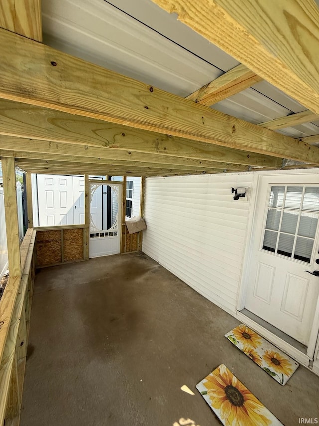 view of unfurnished sunroom