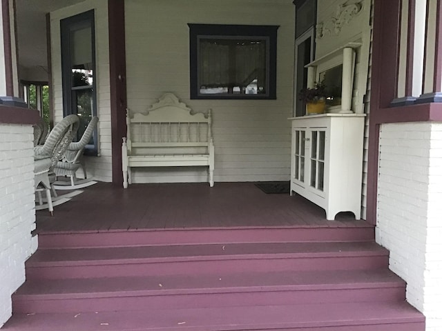 deck featuring covered porch