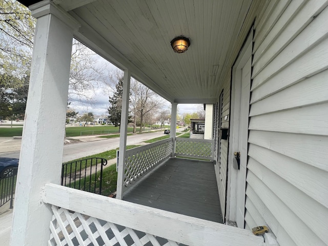 wooden deck with covered porch