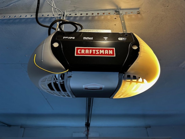details featuring a garage door opener
