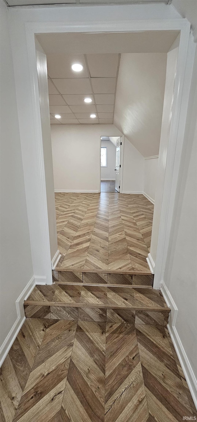 910 Harriet St, Evansville, IN 47710 - stairway featuring baseboards and recessed lighting
