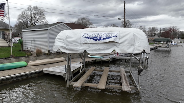10509 N Lakeview Dr, Monticello, IN 47960 - dock area featuring boat lift and a water view