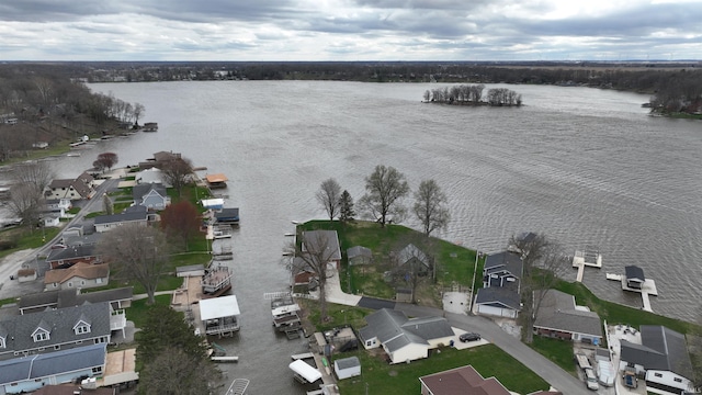 10509 N Lakeview Dr, Monticello, IN 47960 - birds eye view of property featuring a residential view and a water view