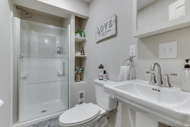 8780 N Old State Road 37th Rd, Bloomington, IN 47408 - bathroom featuring toilet, a stall shower, and a sink