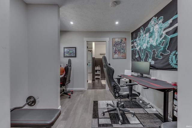 8780 N Old State Road 37th Rd, Bloomington, IN 47408 - office with baseboards, recessed lighting, wood finished floors, and a textured ceiling