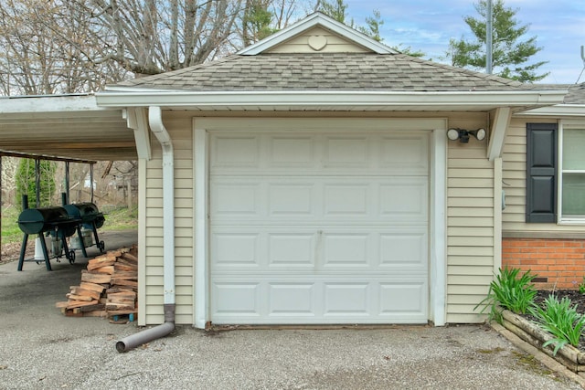 view of garage