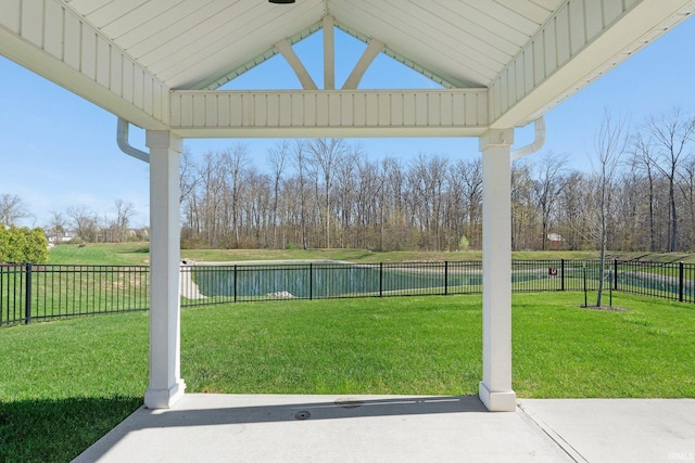 view of yard with a patio area and a fenced backyard