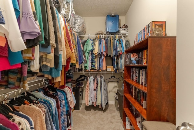 spacious closet with carpet floors