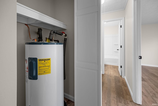 utility room featuring electric water heater