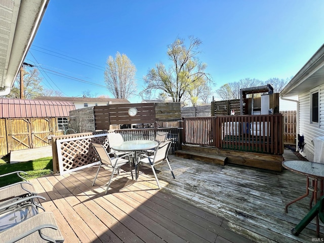 2119 Windwood Dr, Bedford, IN 47421 - wooden terrace with outdoor dining space