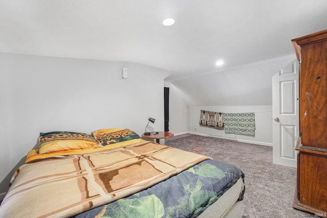 3930 Abbott St, Fort Wayne, IN 46806 - bedroom with baseboards, vaulted ceiling, and carpet